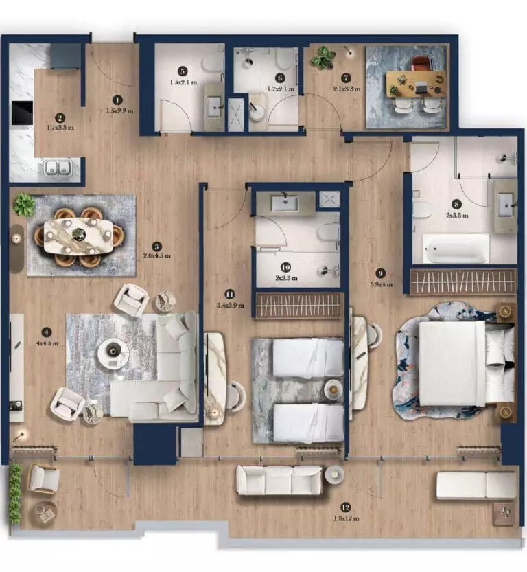 صورة مخطط ارضية الوحدة