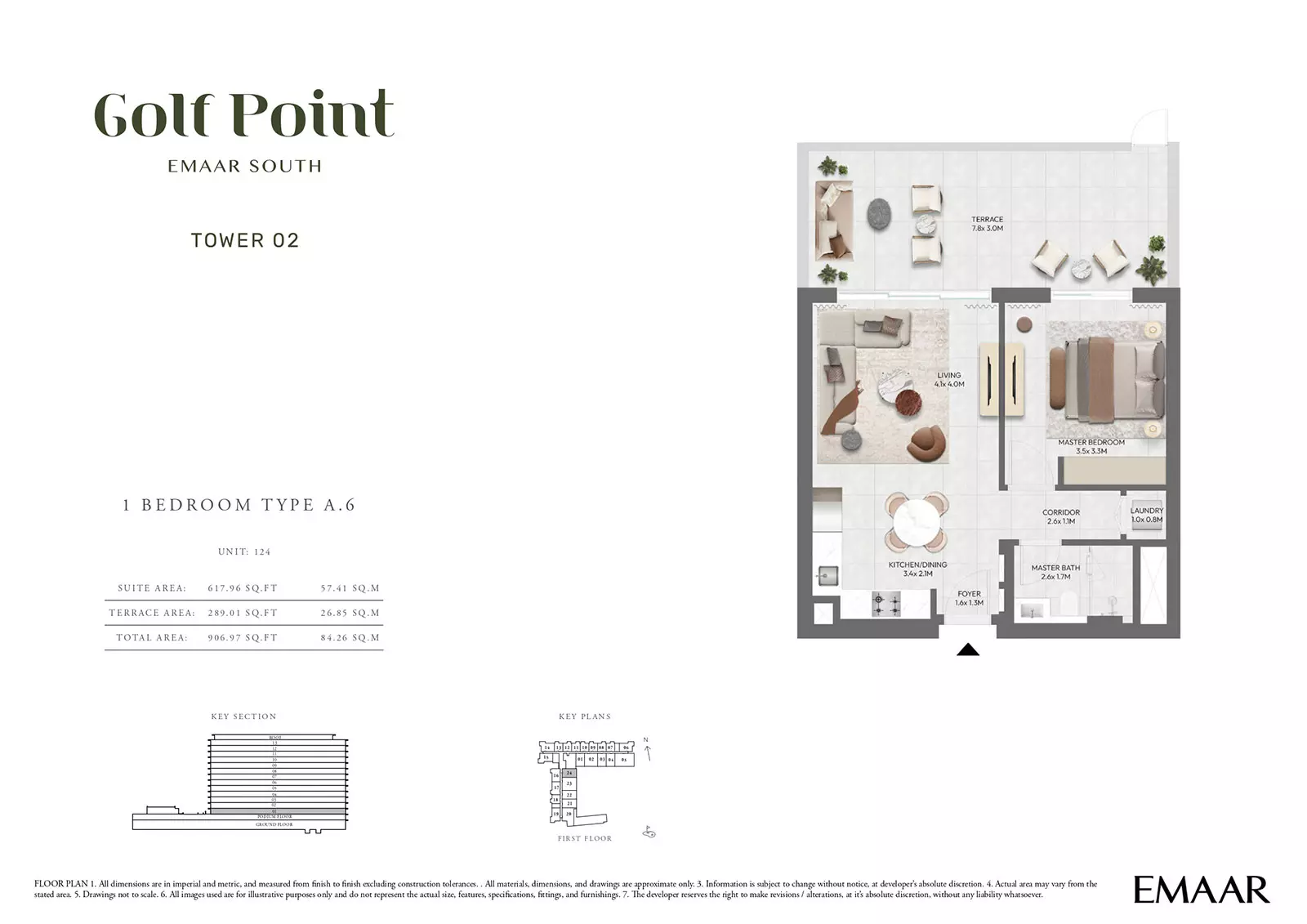 Golf Point Tower 2 - Type A-6, 1 bed