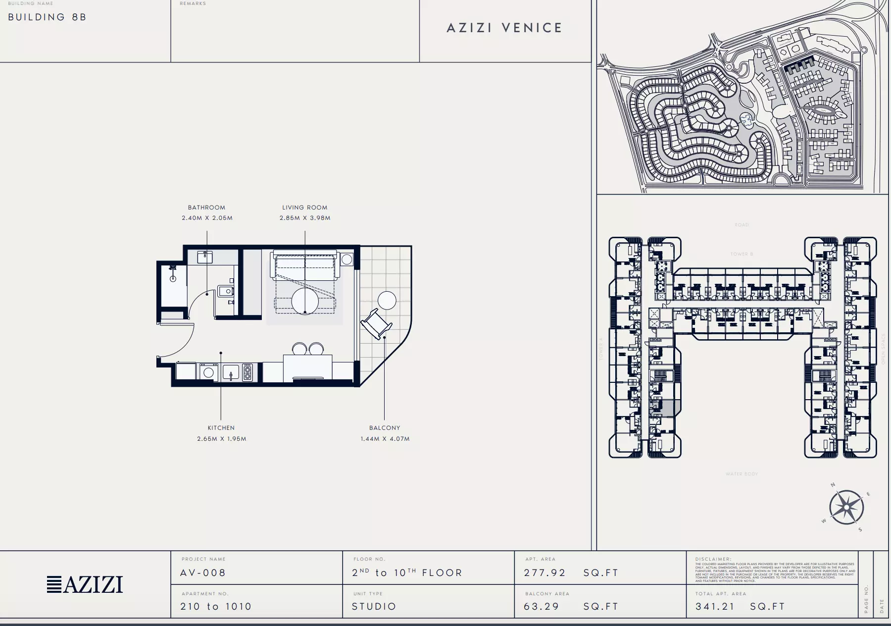 Azizi Venice 8 Type 210-Building B, studio