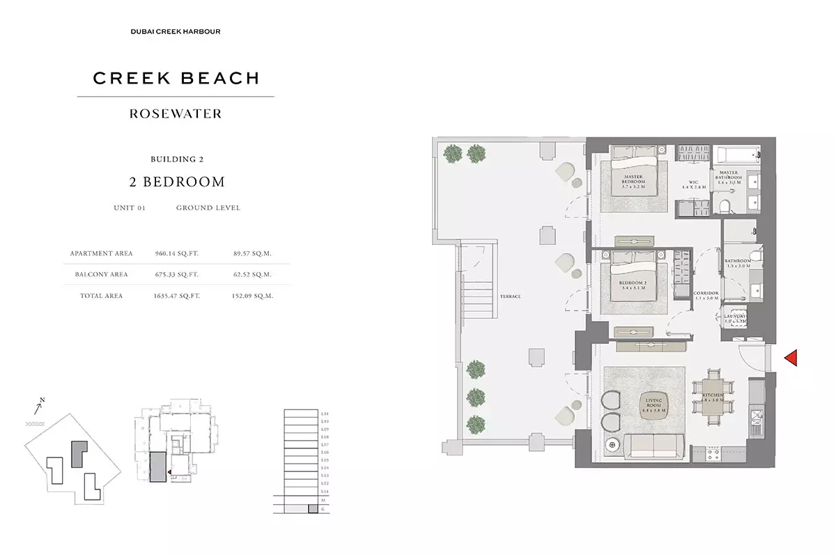 Creek Beach Rosewater B2-Type A, 2 beds