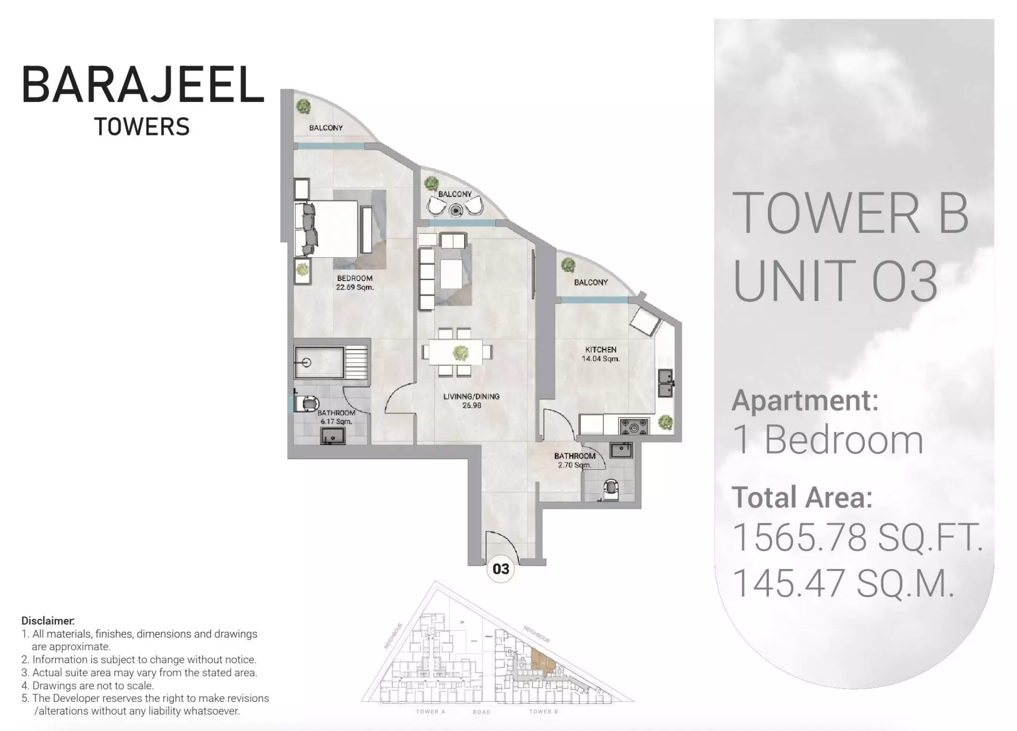 Barajeel Towers - Type 03-Tower B Floor Plan