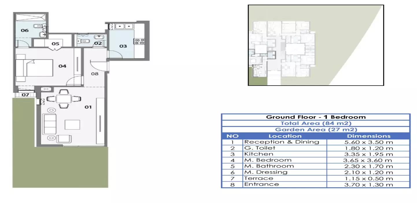 صورة مخطط ارضية الوحدة