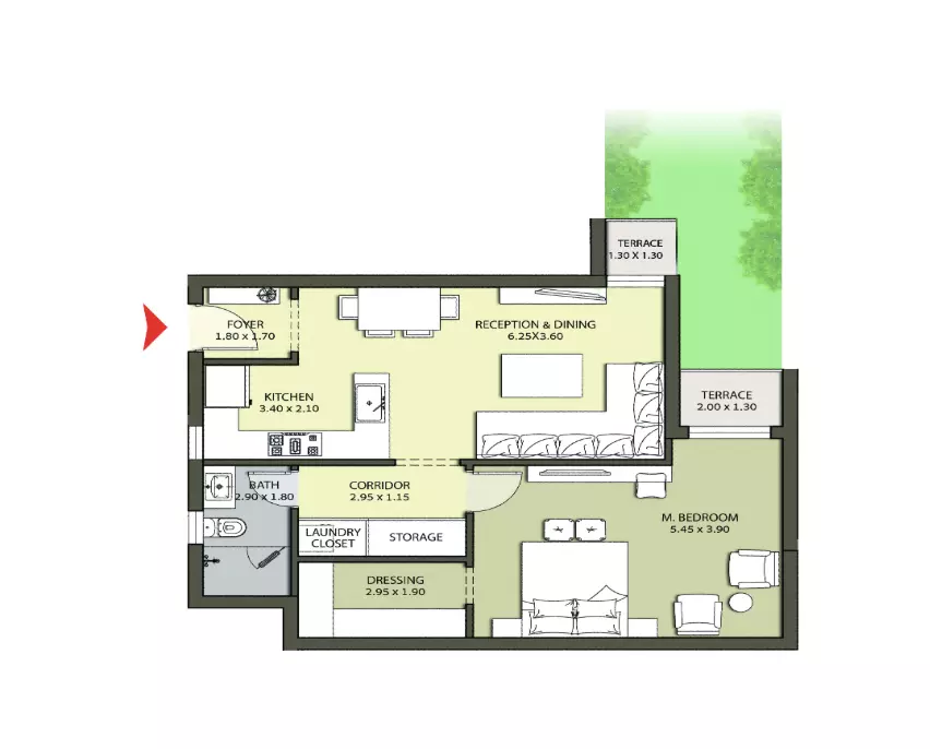 صورة مخطط ارضية الوحدة