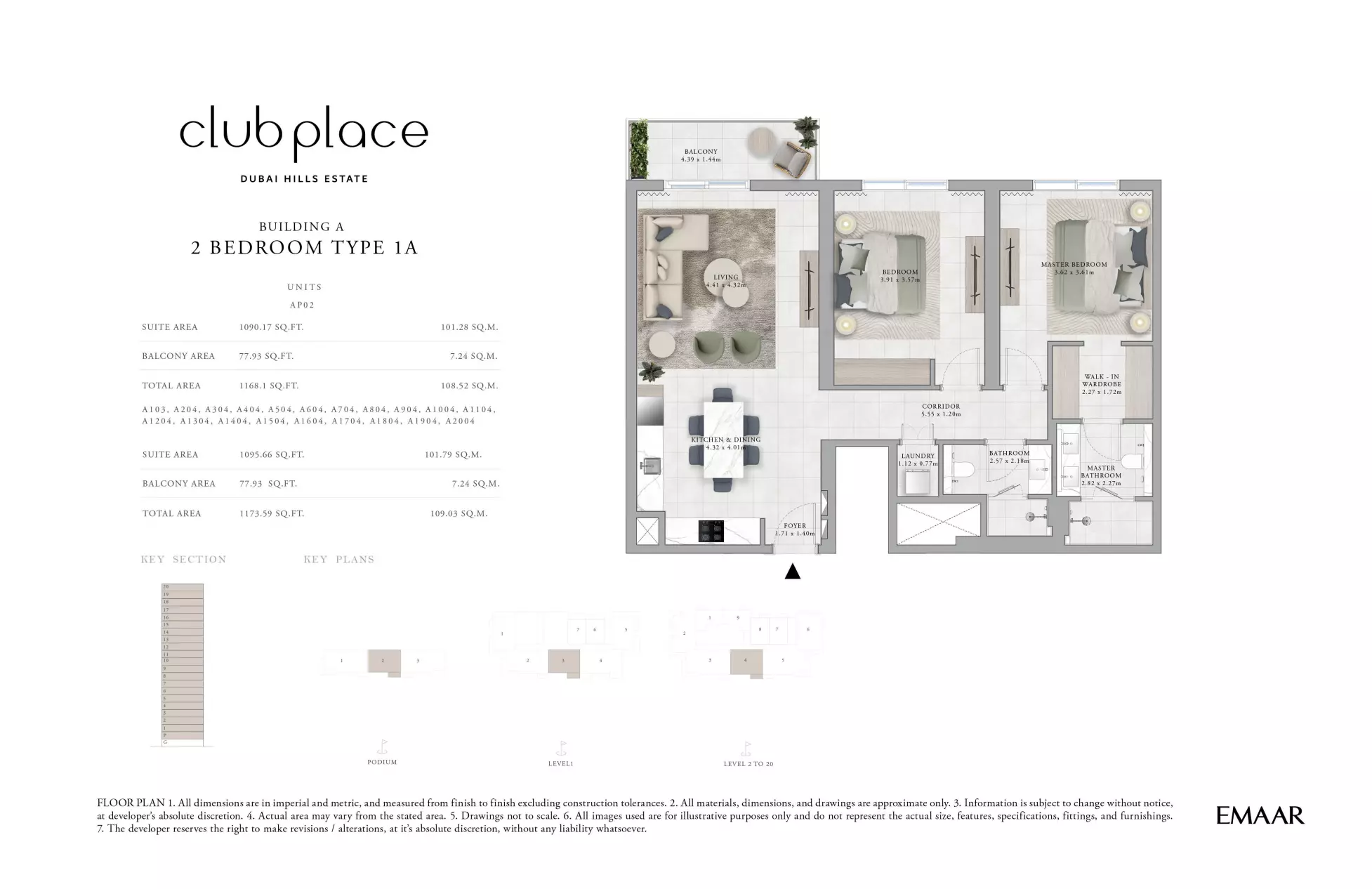Club Place Type A-P-P02, 2 beds