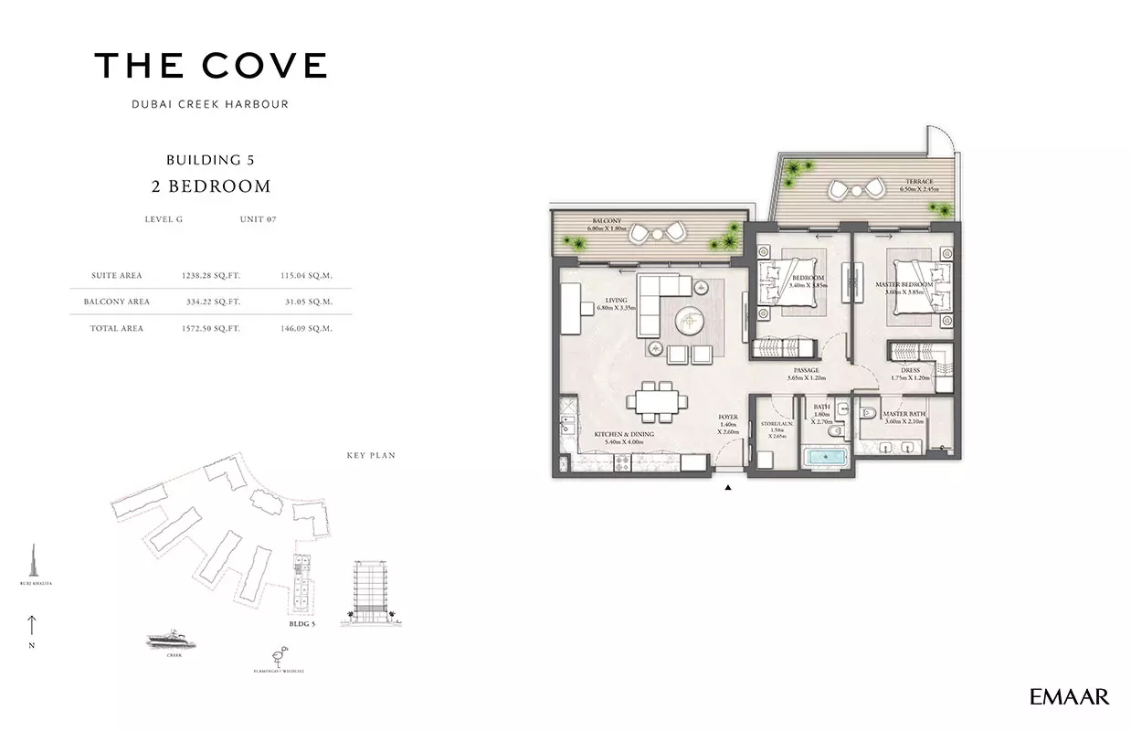 The Cove Phase 2 By Emaar Building 5 - Level G, Unit 07, 2 beds