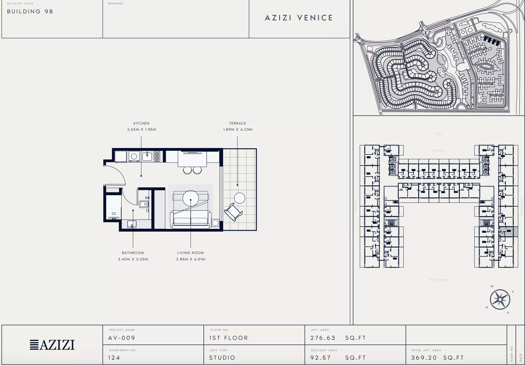Azizi Venice 9 Type 124-Building B, studio