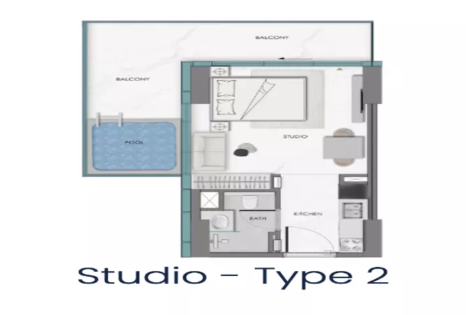 Samana Hills South 2 — Studio floor plan