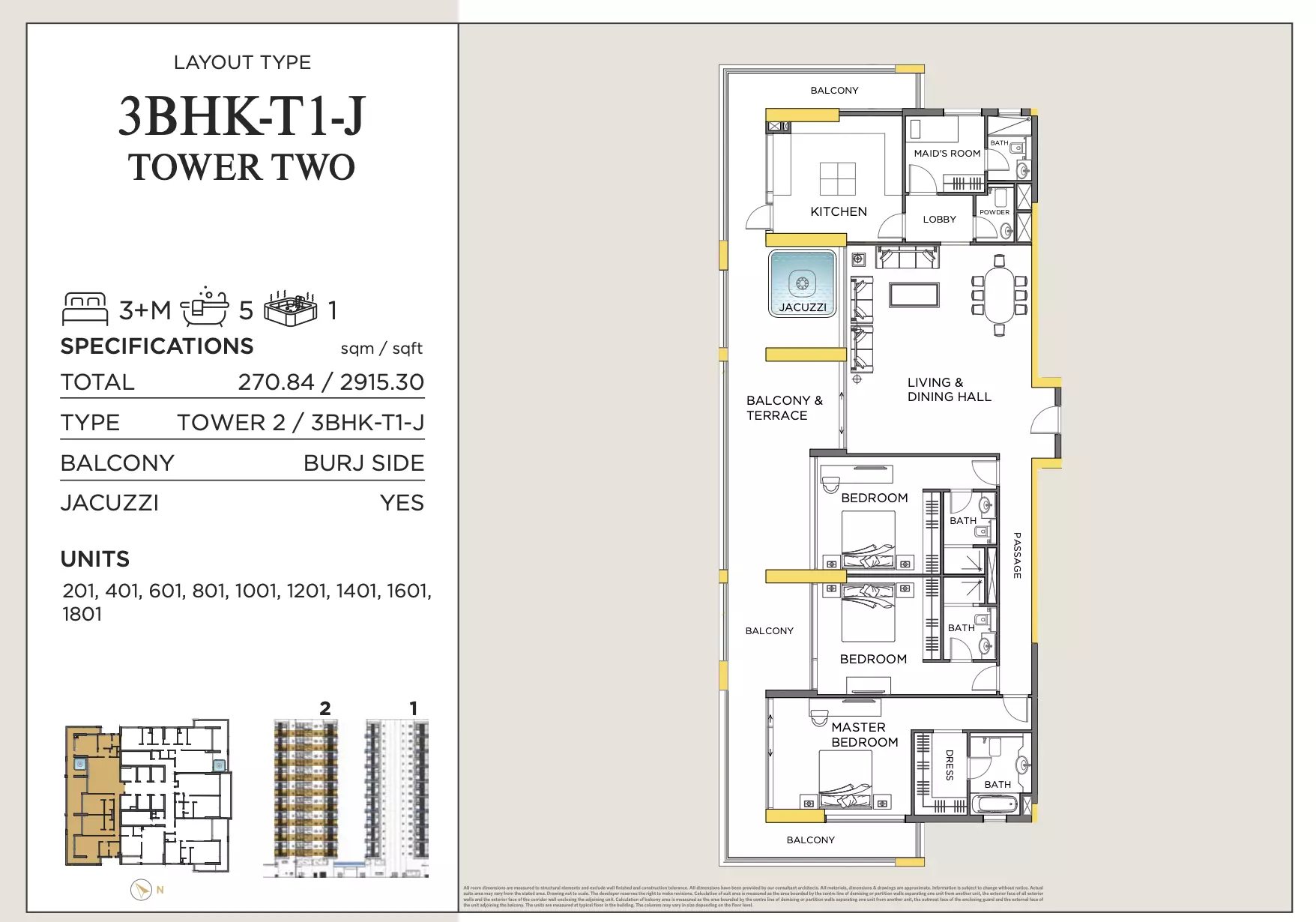 Royal Regency Suites — 3BR floor plan