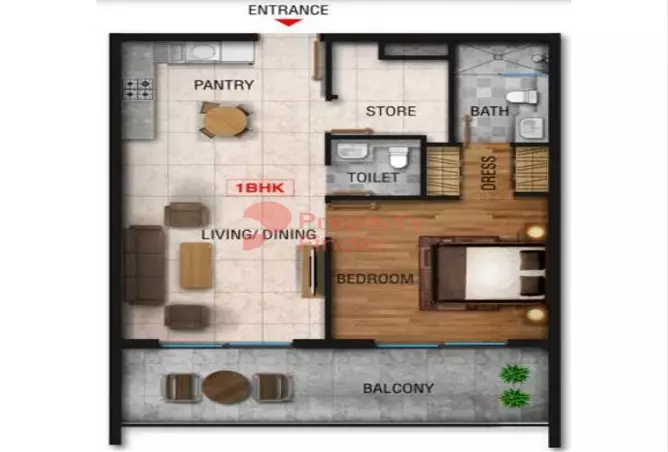 Marquis Galleria — 1BR floor plan