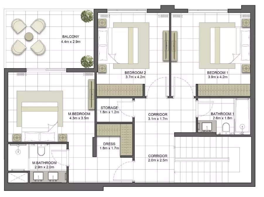 Crystal Residences Townhouse - Type 4TH-1, 4 beds