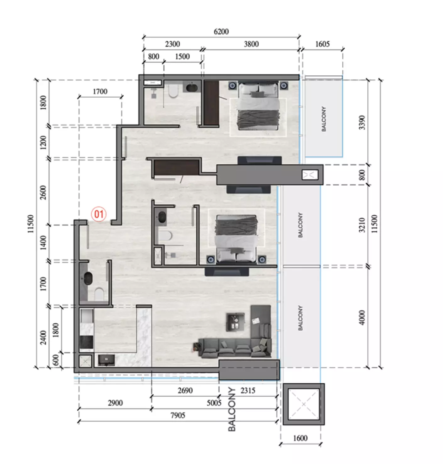 Unit floor plan image