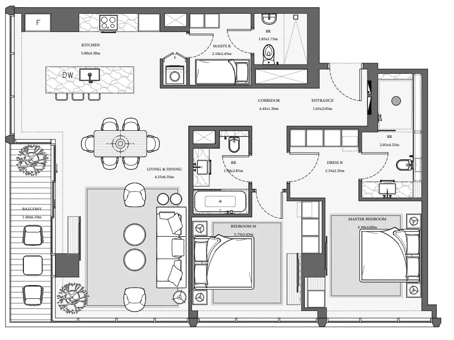 Verve City Walk Tower B-Type 2, 2 beds
