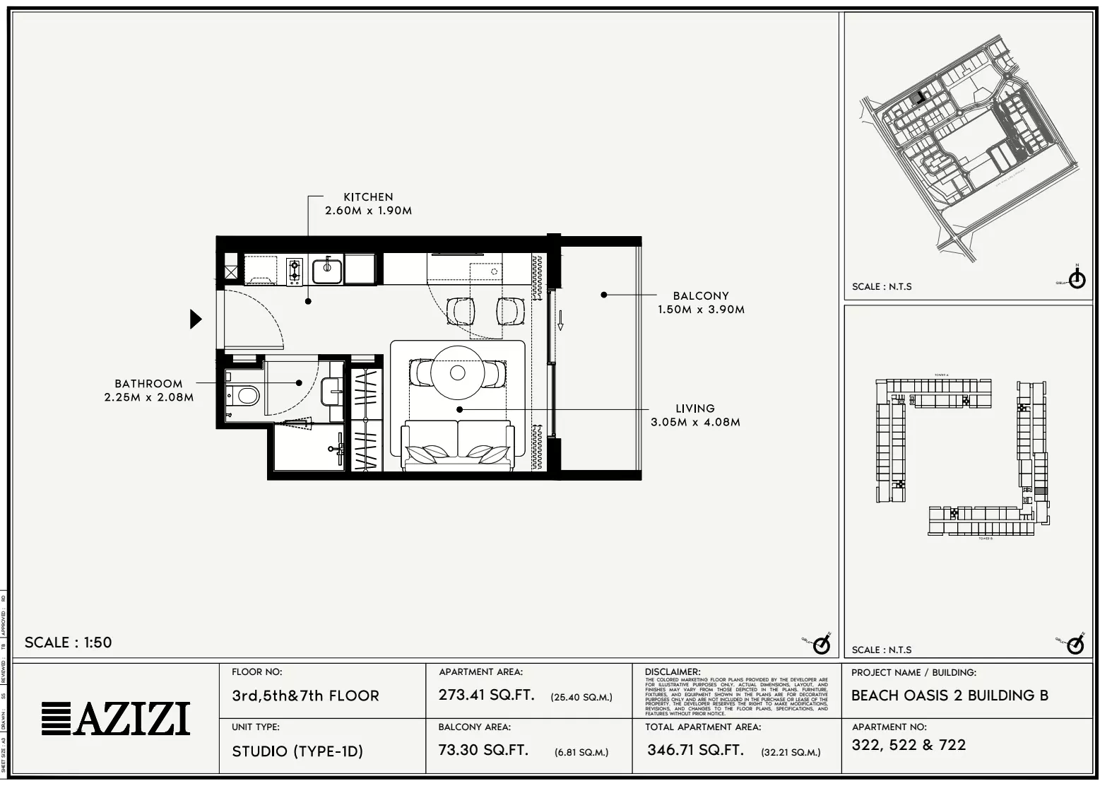 Beach Oasis Phase 2 By Azizi Type 1D - BB, studio