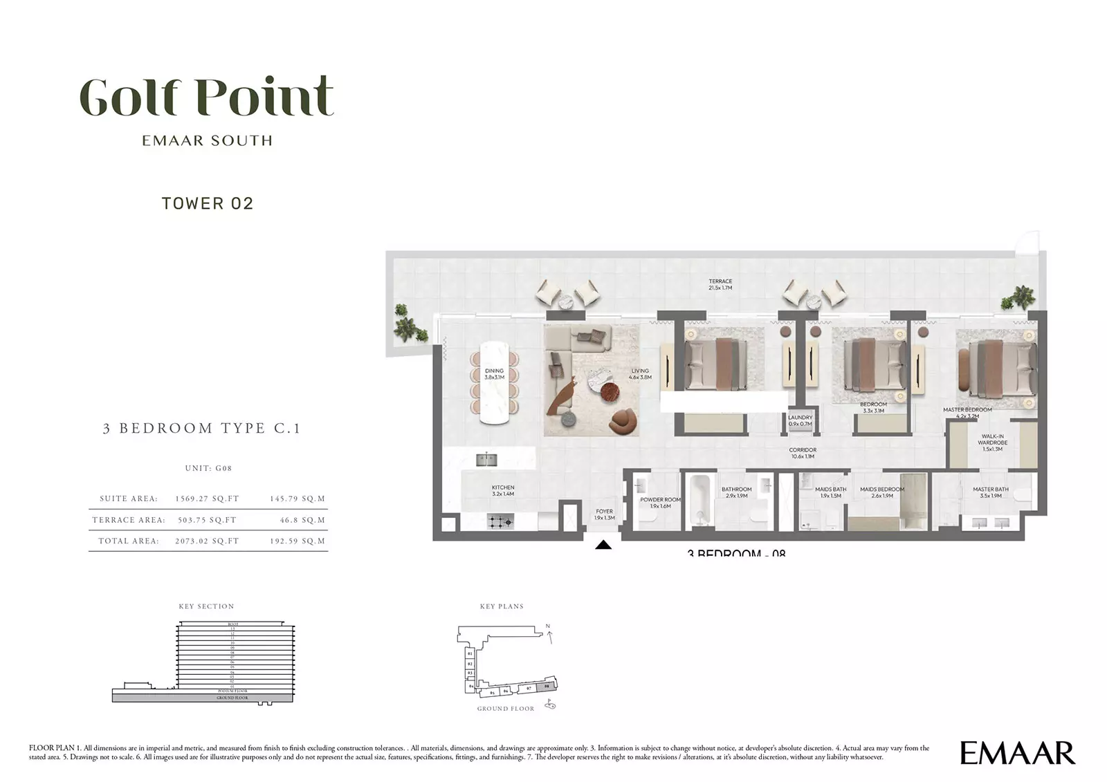 Golf Point Tower 2 - Type C-1, 3 beds