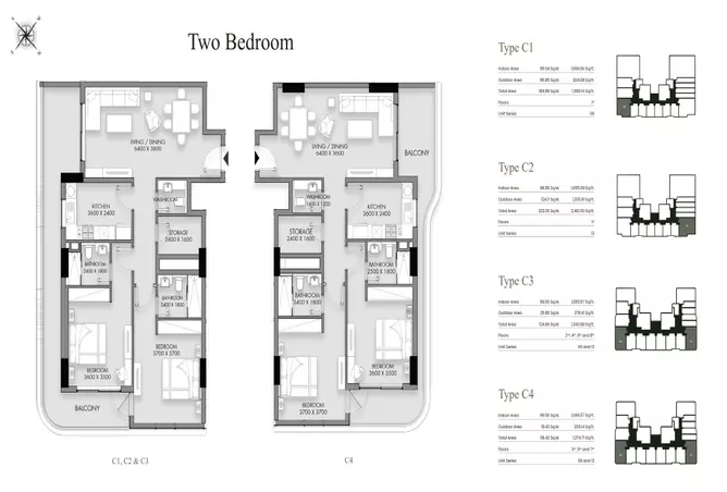 Cavara Central — 2BR floor plan