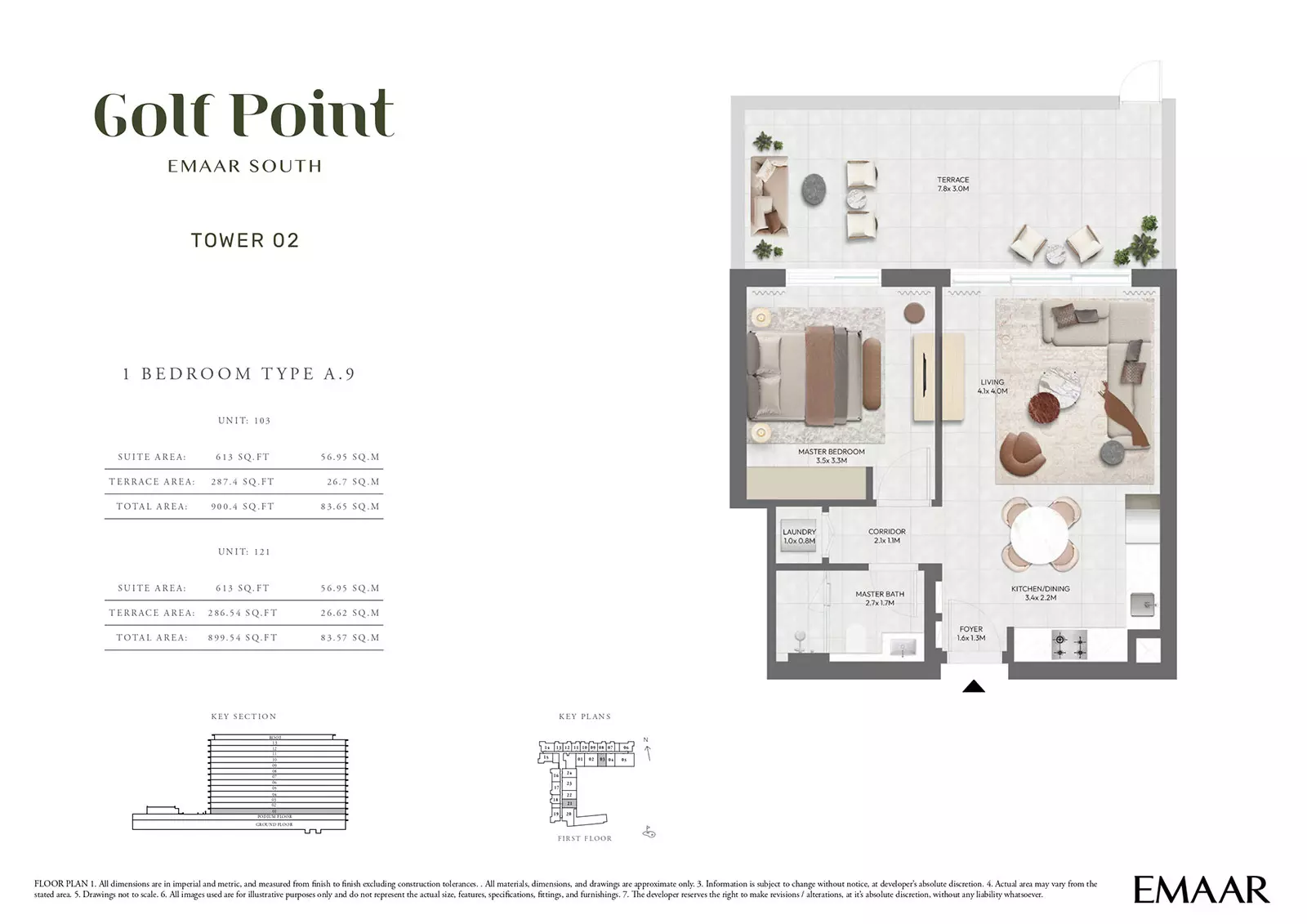 Golf Point Tower 2 - Type A-9, 1 bed