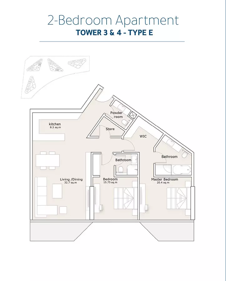 Sea La Vie - Tower 3 & 4 - Type E Floor Plan