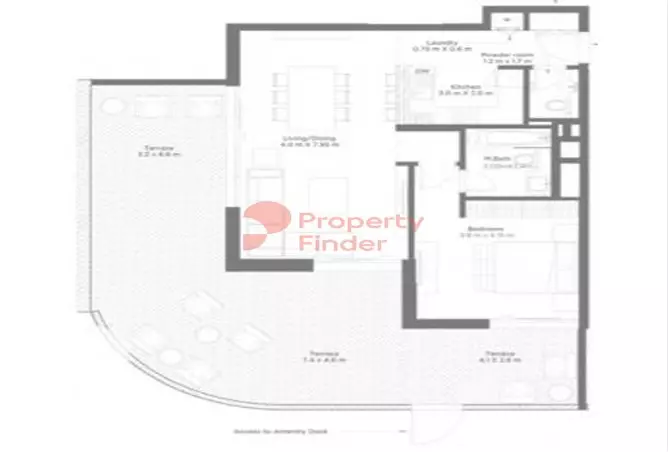 South Bay Residences — 1BR floor plan
