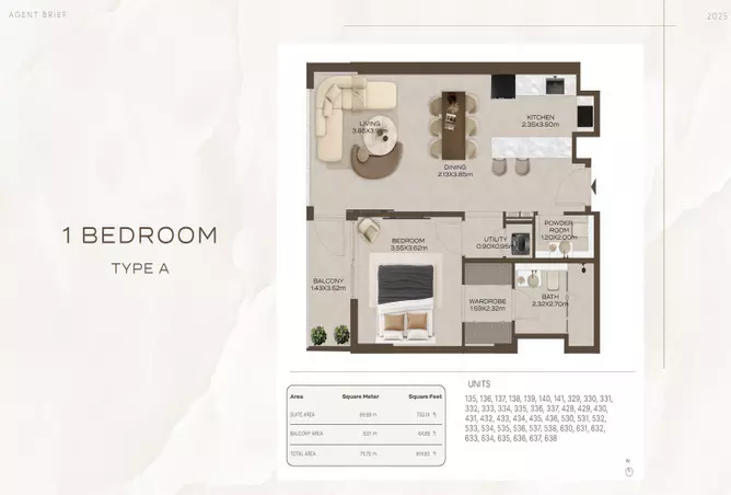 At 85 Residences — 1BR floor plan