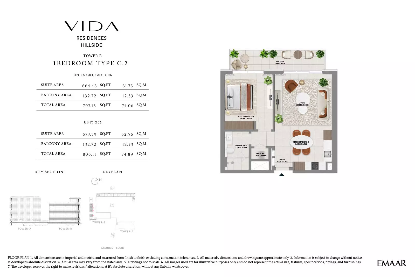 Vida Residences Hillside Type C2-Tower B, 1 bed