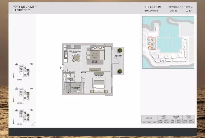 La Sirene Phase 2 By Meraas — 1BR floor plan