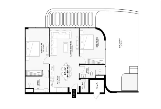 Villa Del Gavi Residences — 2BR floor plan