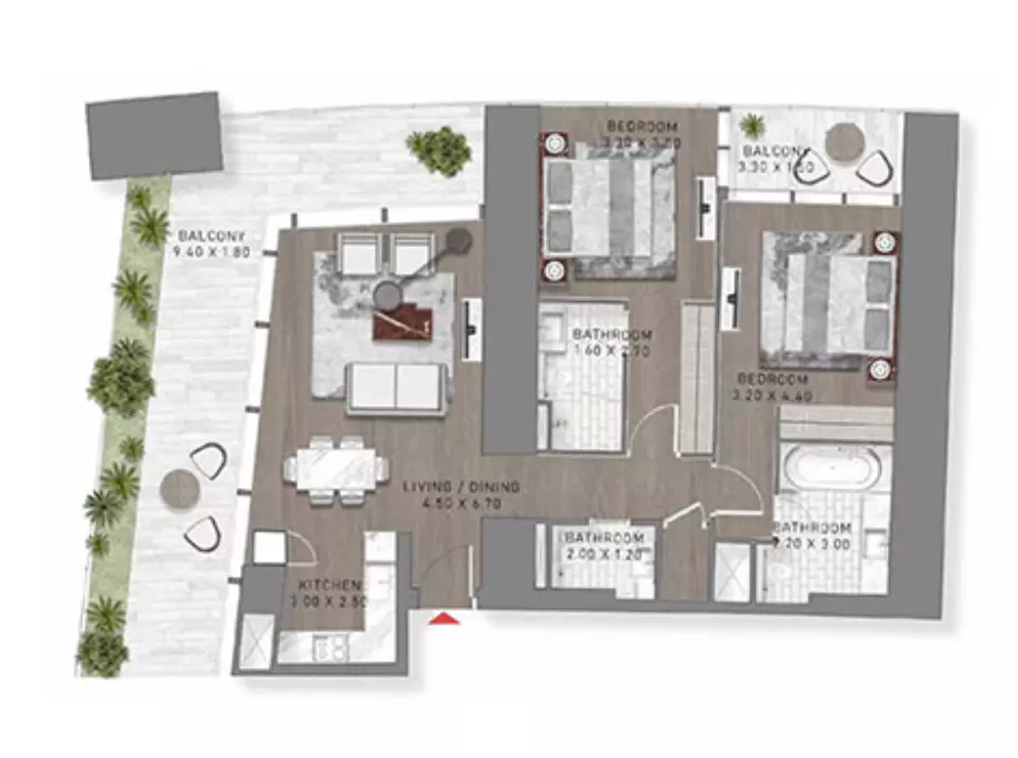Safa Two Type 16, 2 beds