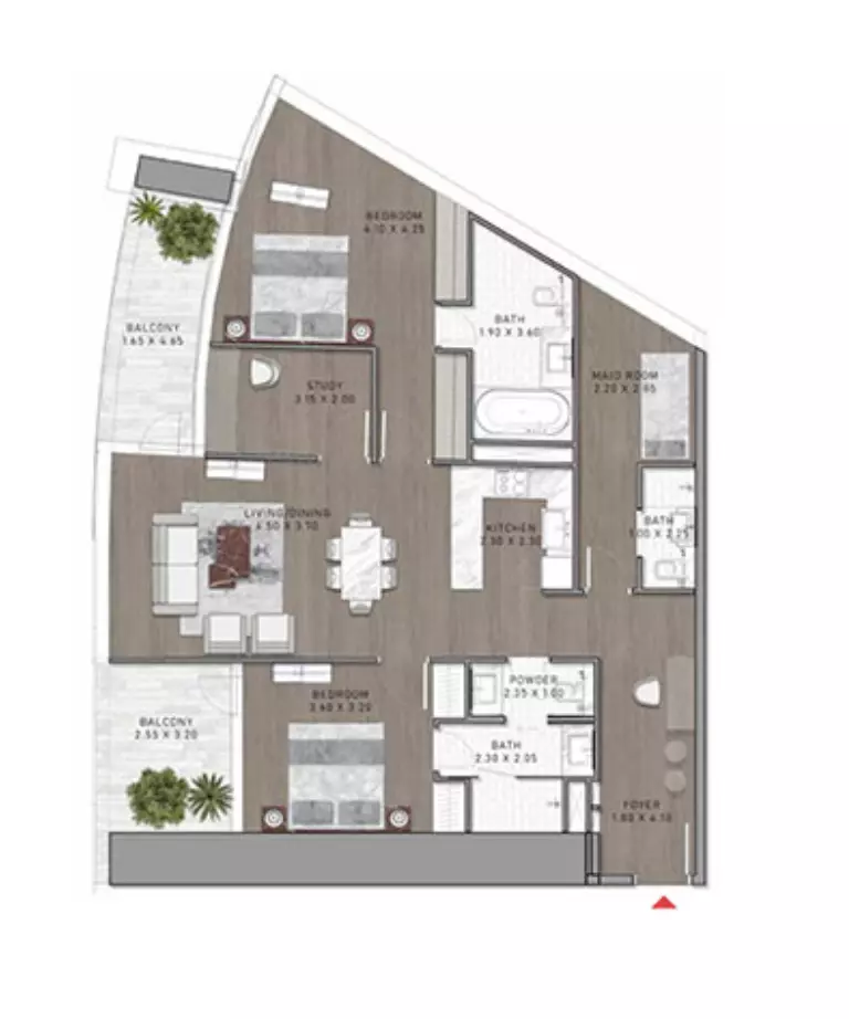 Safa Two Type 37, 2 beds