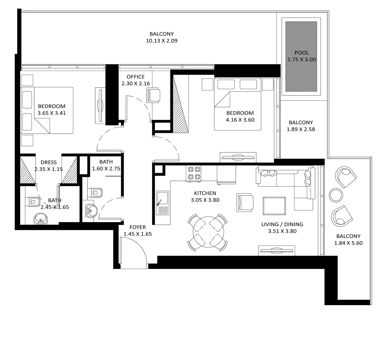 Elitz Phase 3 By Danube Type A, 2 beds