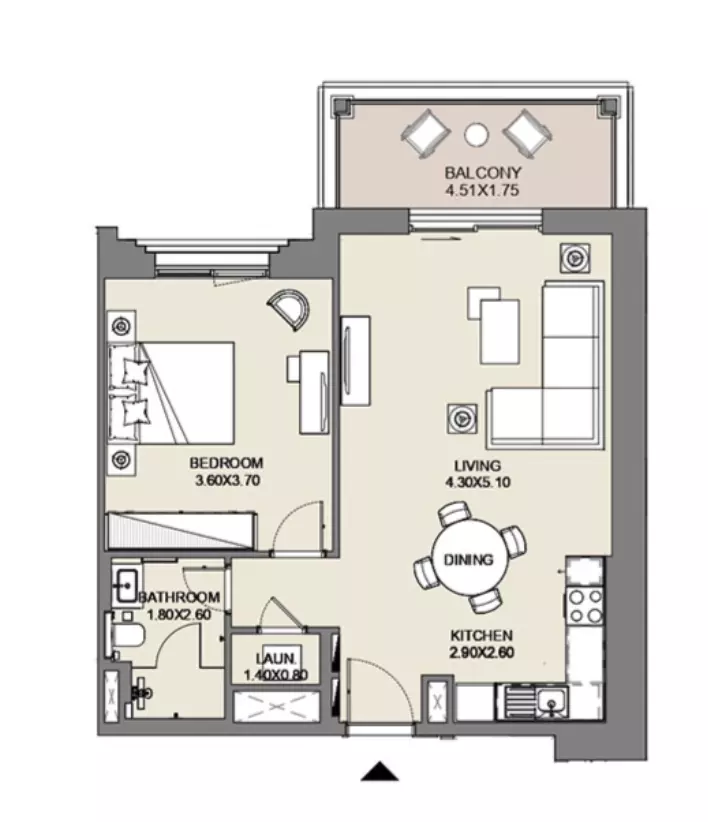 Al Jazi B4-Type A1, Level 3,4,5,6,7,8,9, 1 bed