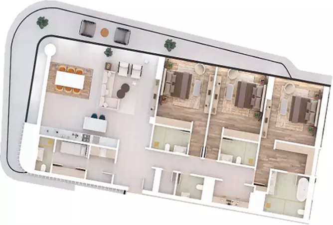 Mamsha Gardens — 3BR floor plan