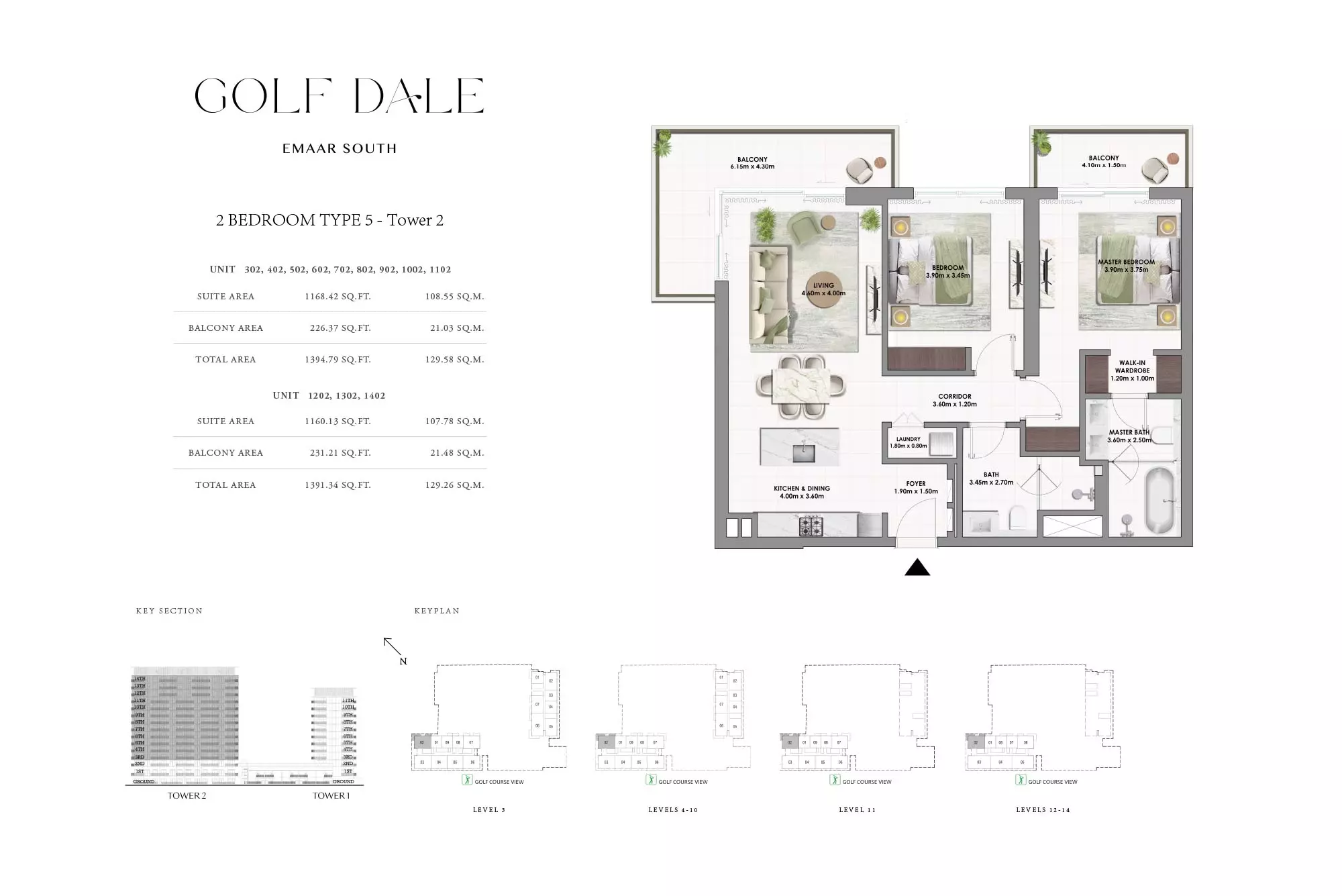 Golf Dale Type 5-Tower 2, 2 beds