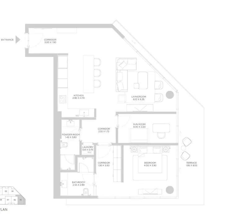 Rixos Phase 2 By Nakheel B3-Type C, 1 bed