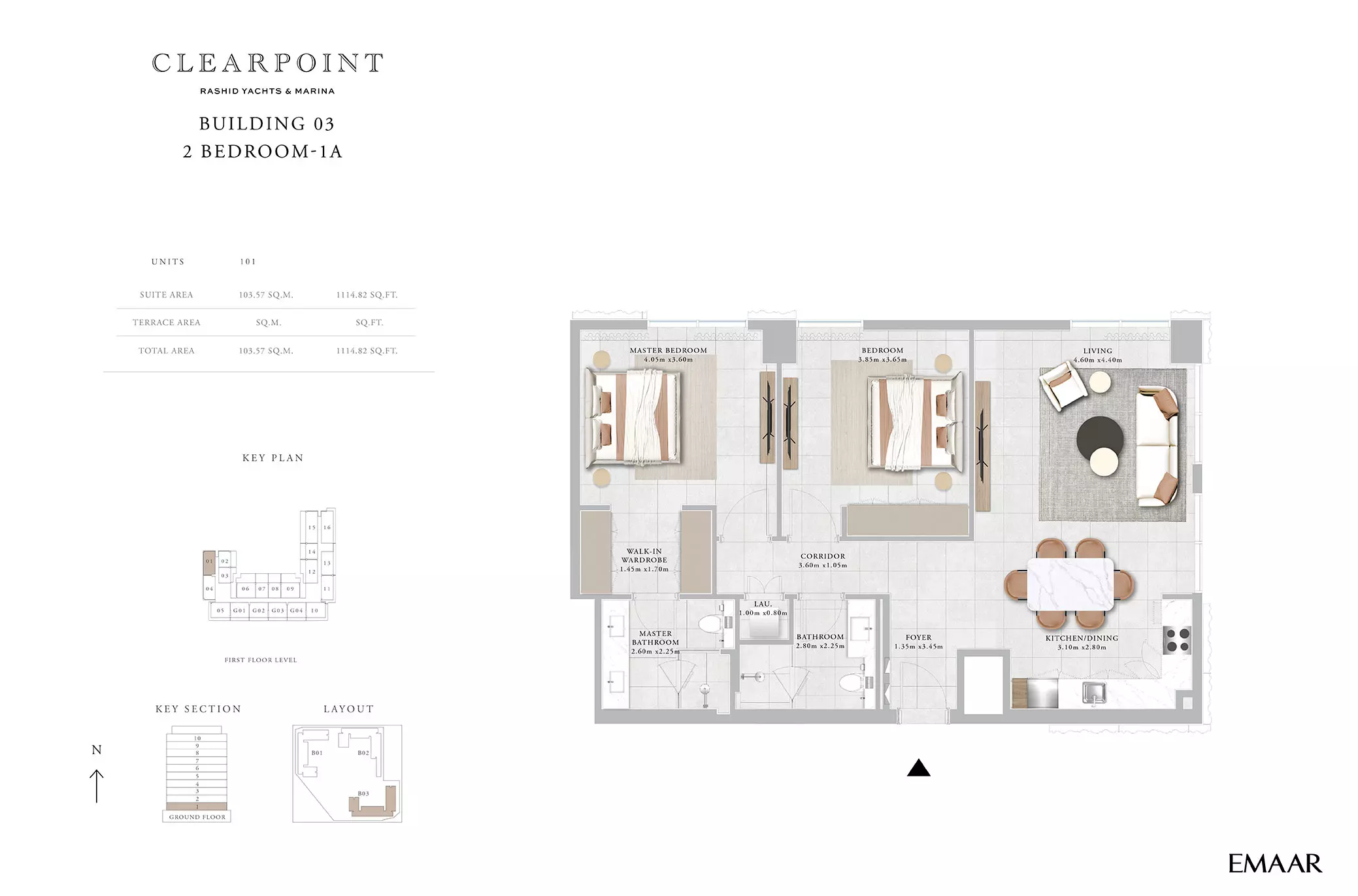 Clearpoint Building 3 _ Type 1A, 2 beds