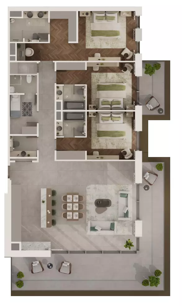 Sama Yas By Aldar Properties — 3BR floor plan