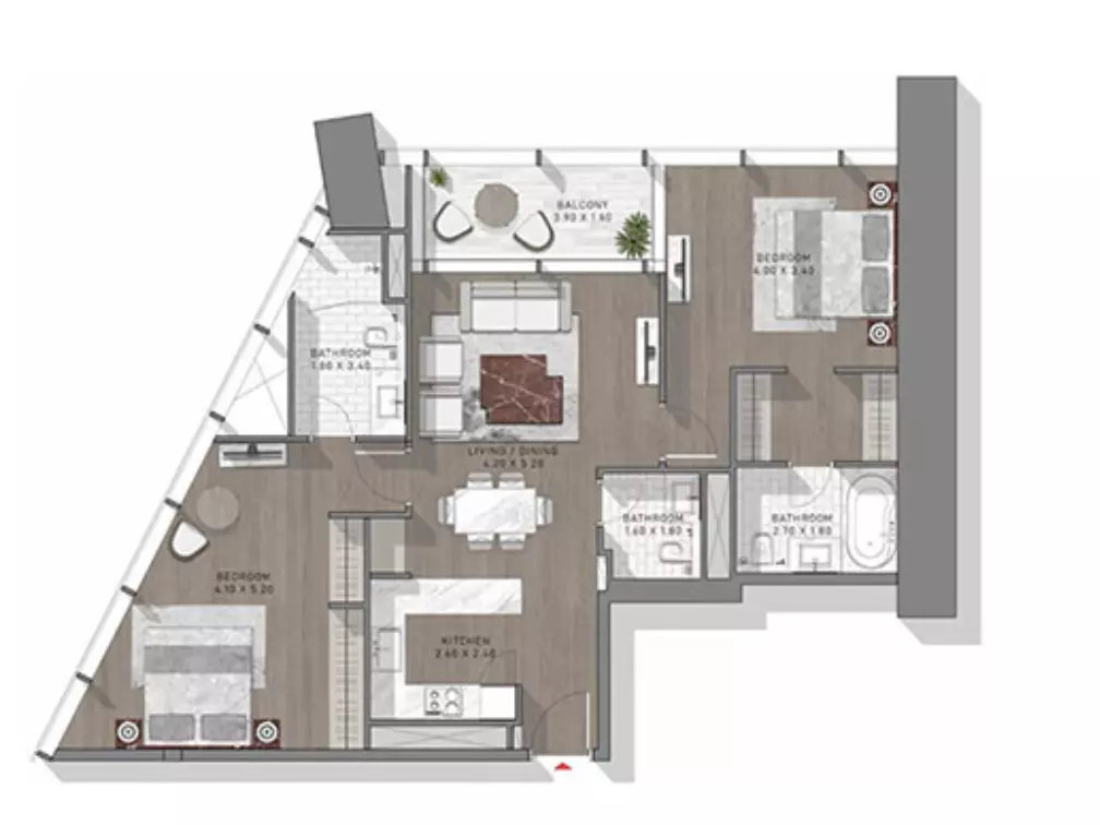 Safa Two Type 13, 2 beds
