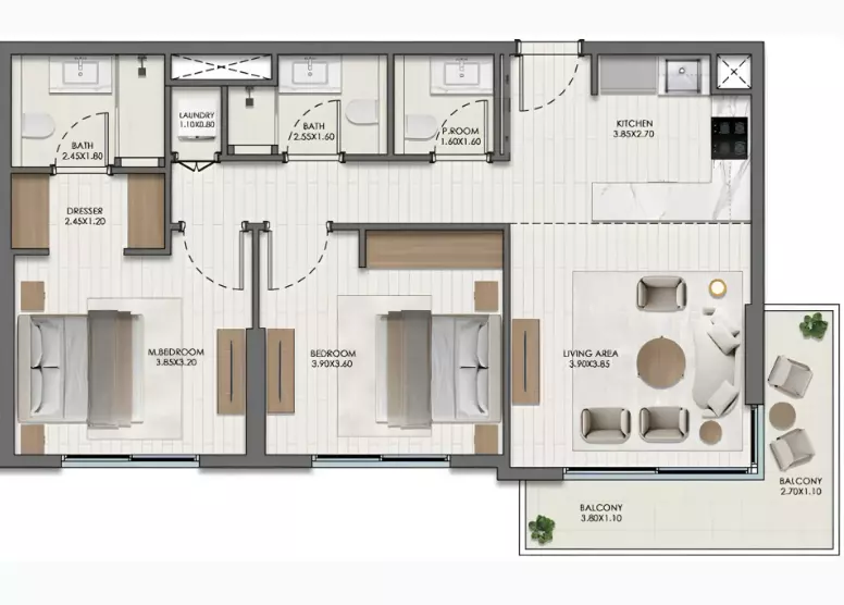 صورة مخطط ارضية الوحدة