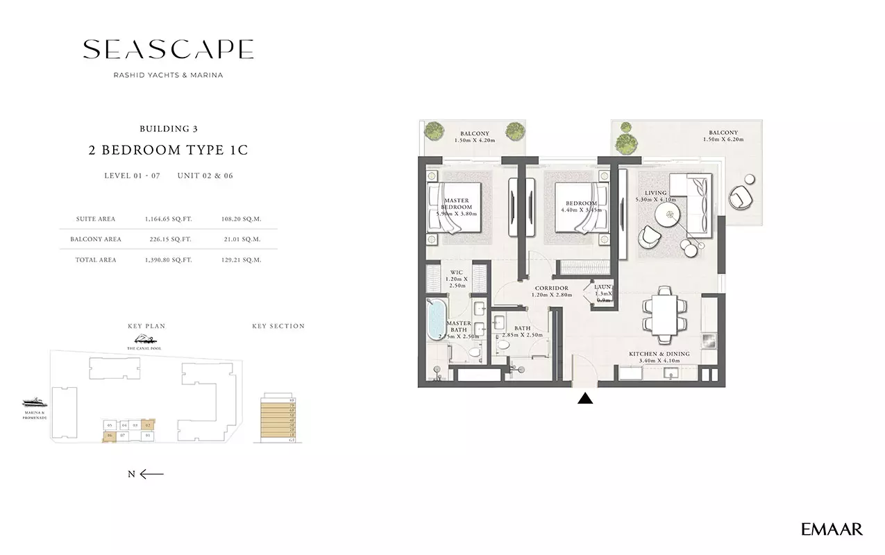 Seascape — 2BR floor plan