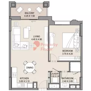 Asayel — 1BR floor plan