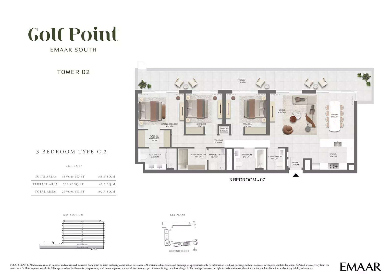 Golf Point Tower 2 - Type C-2, 3 beds