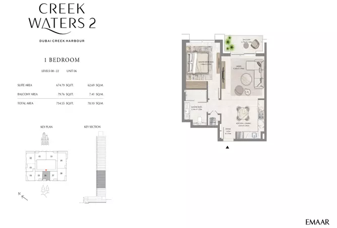 Creek Waters 2 — 1BR floor plan