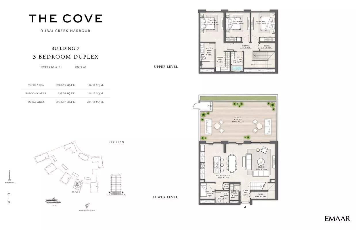 The Cove Phase 2 By Emaar Building 7 - Levels B2 & B1, Unit 02, 3 beds