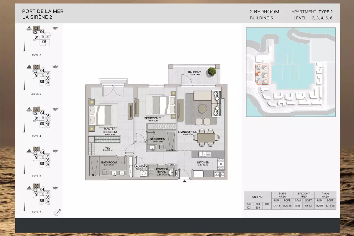 La Sirene Phase 2 By Meraas Type 2-Building 5, 2 beds