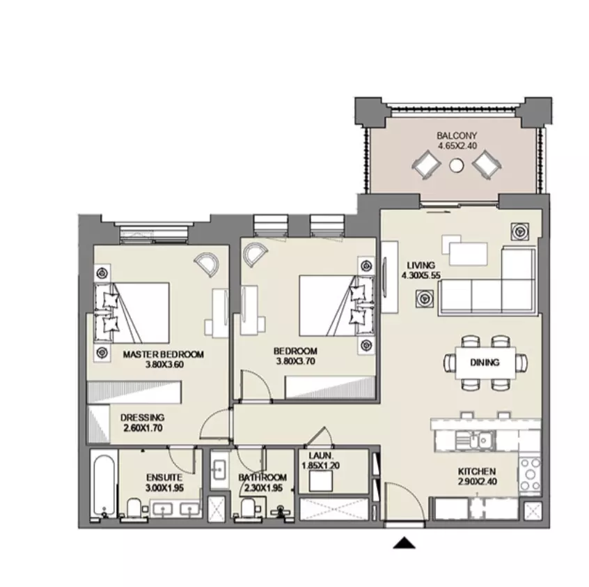 Al Jazi B2-Type A4, Level 1, 2 beds