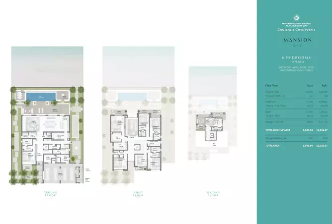 District One West By Nakheel — 6BR floor plan