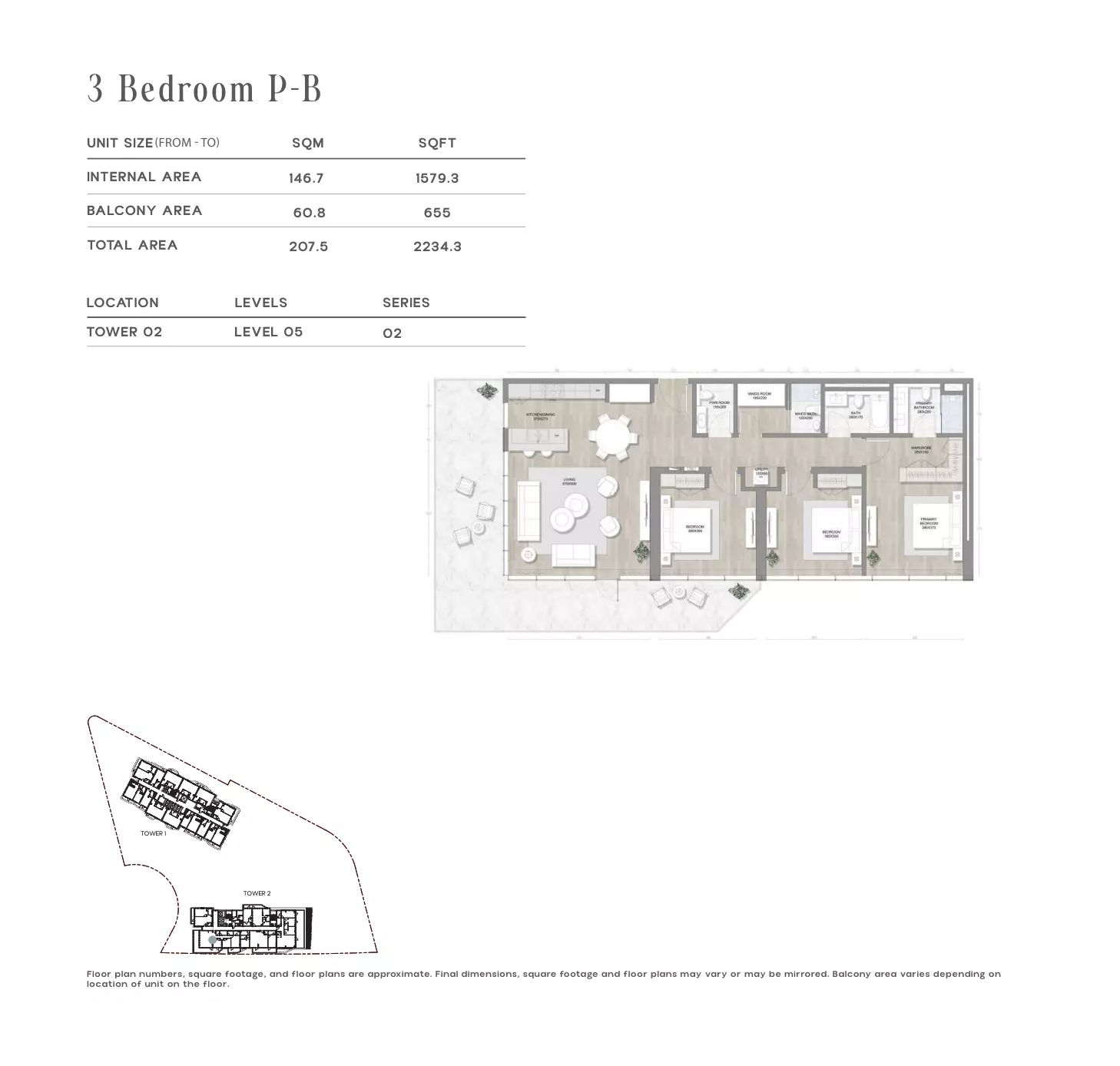 Skai Type P-B, 3 beds