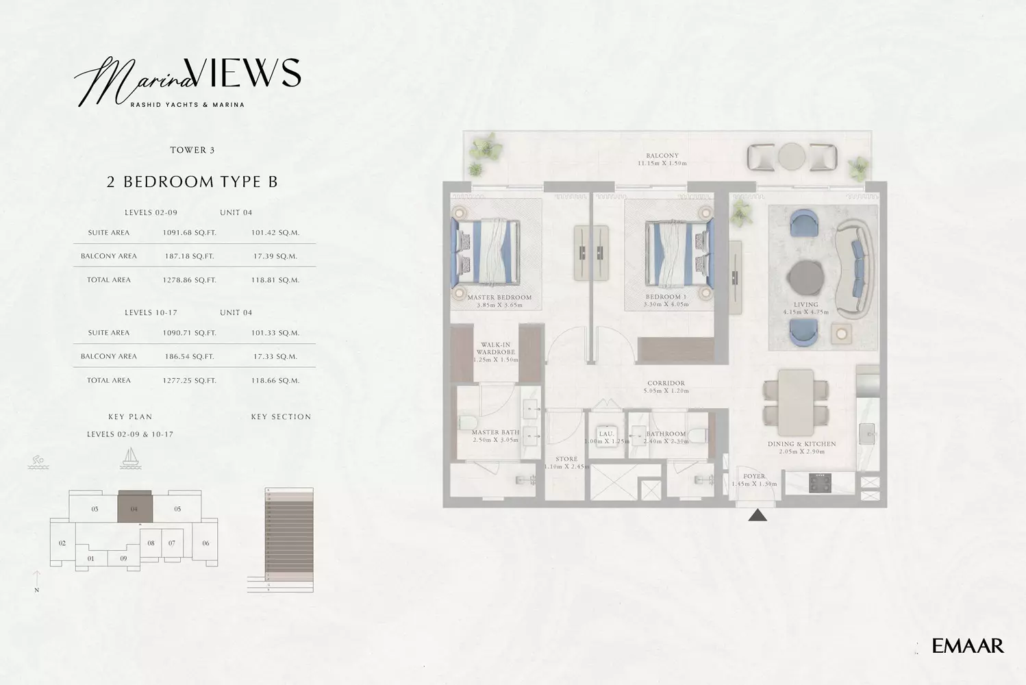 Marina Views Type 8-Tower 3, 2 beds