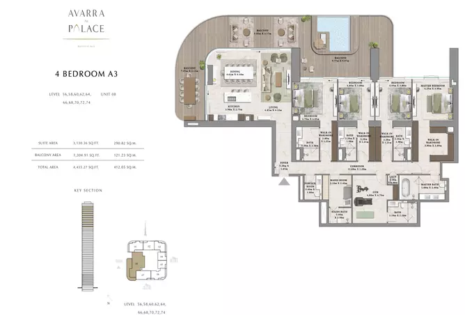 Avarra By Palace — 4BR floor plan