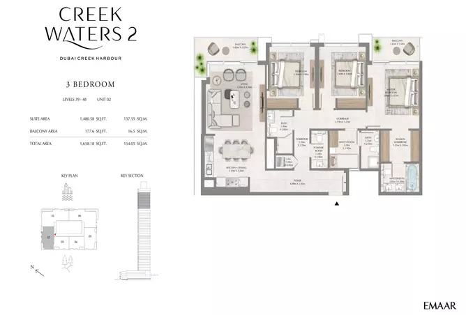 Creek Waters 2 — 3BR floor plan