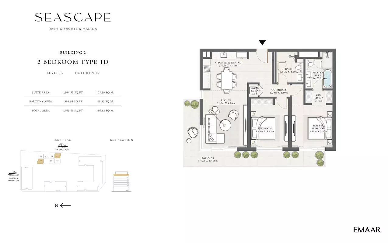 Seascape — 2BR floor plan